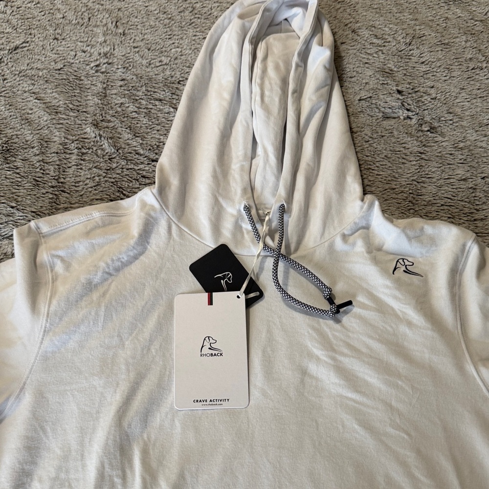 Rhoback - Hesi  White Hooded Shirt with Logo